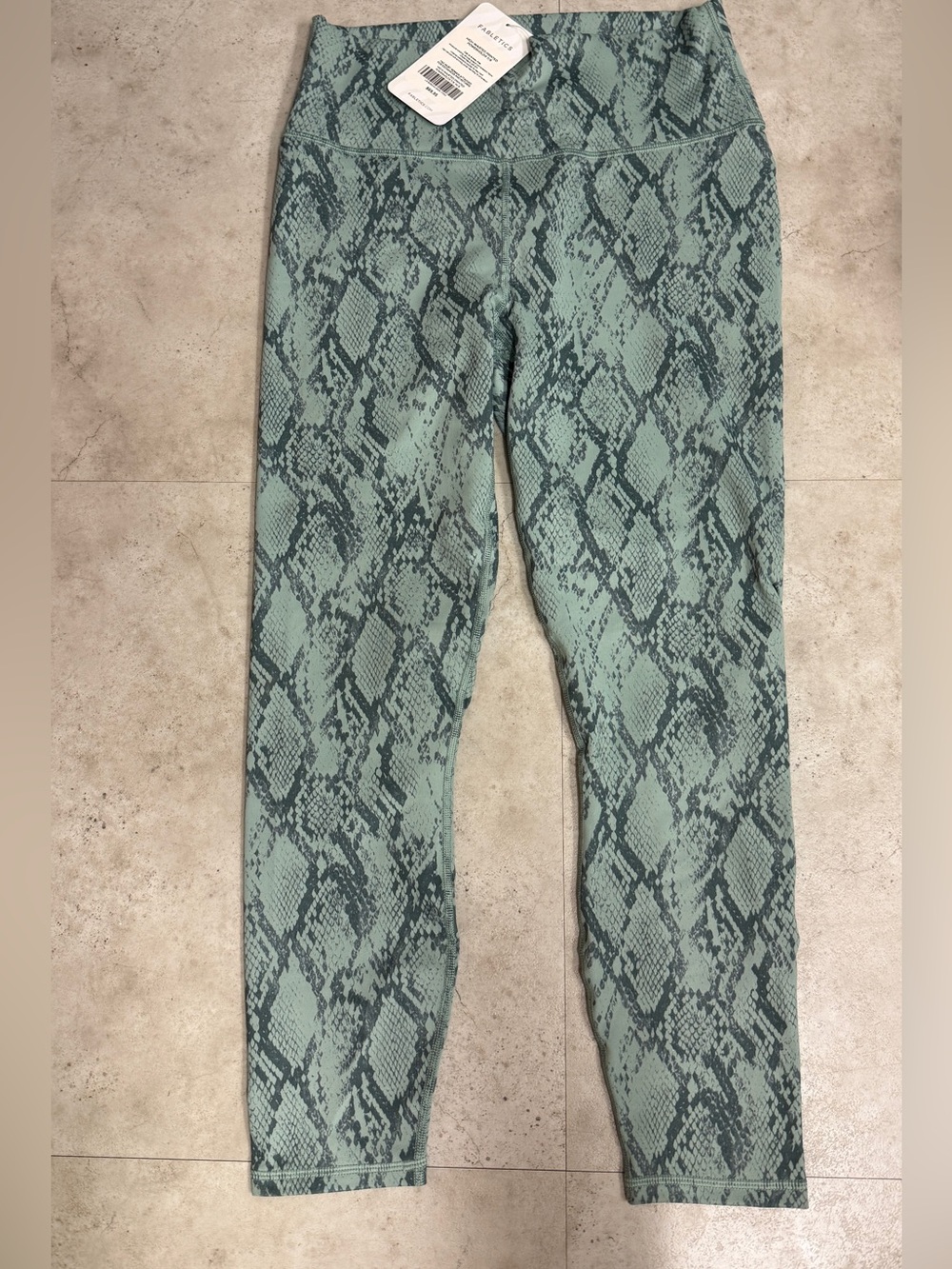 Fabletics Seafoam Green Snake-Print High-Waist Leggings